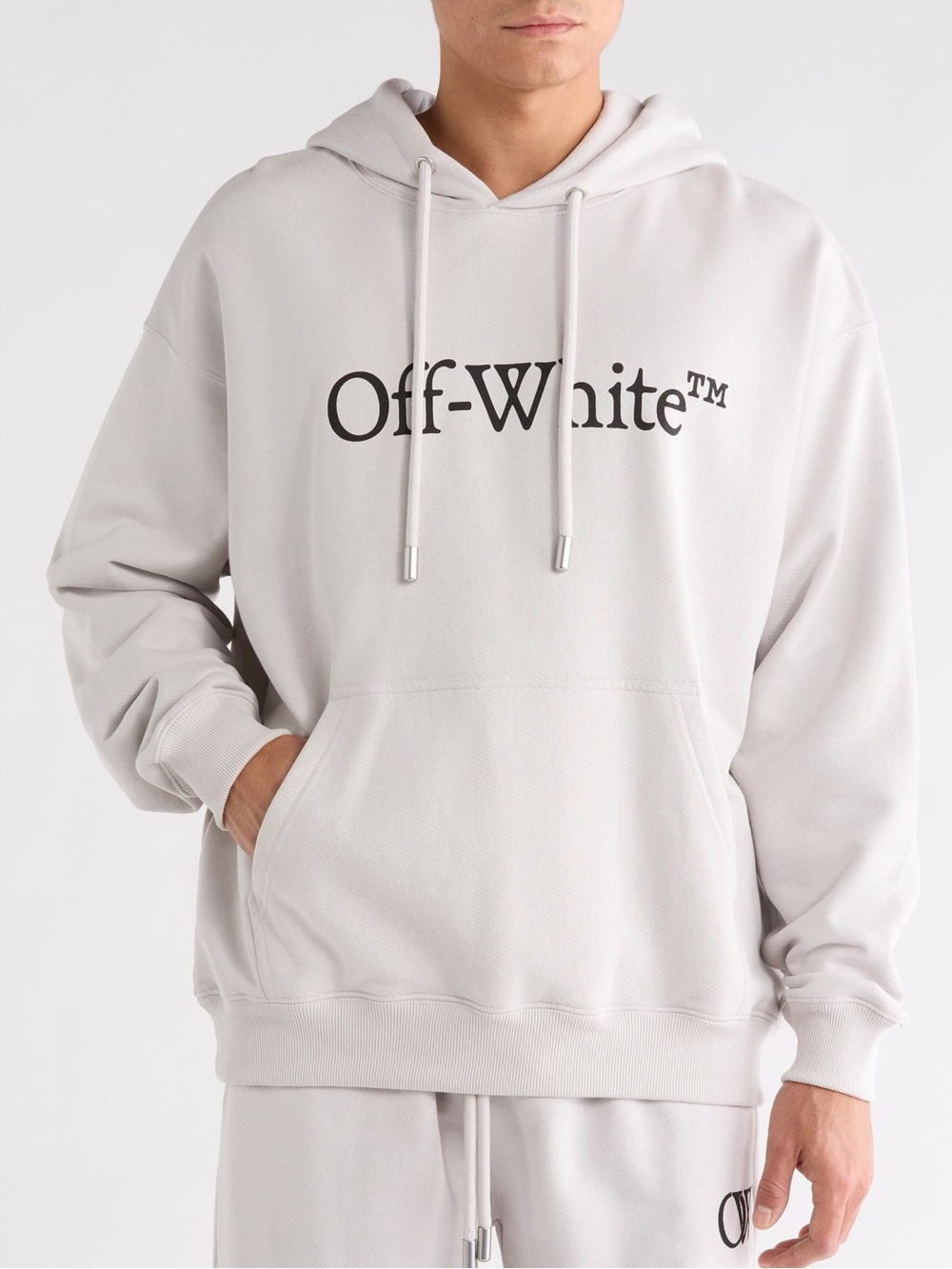 Off-White Big Bookish Skate Logo Hoodie in Light Stone NWT- AUTHENTIC